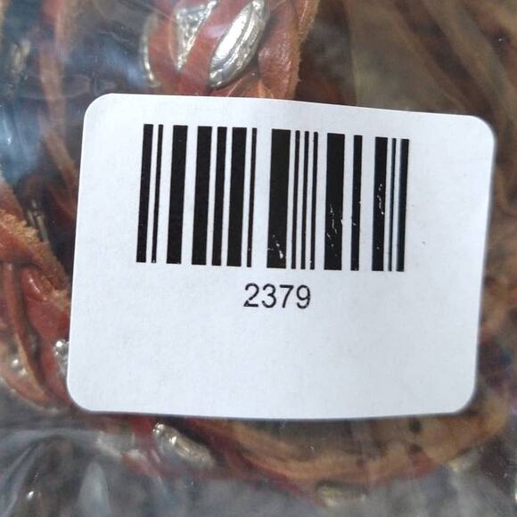 Braided leather belt with metal inserts Size 34 - Picture 13 of 13